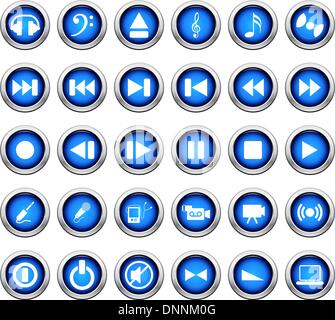 Vektor-Sammlung von verschiedenen Musik-Themen-Ikonen Stock Vektor