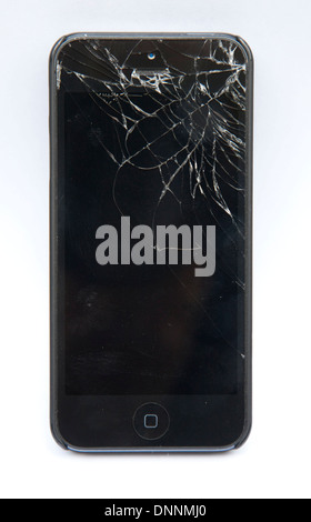 Cracked iPhone 5 Los Angeles, CA 2. Januar 2014 Stockfoto