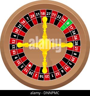 Roulette online Casino auf weißem Hintergrund, Vektor Stock Vektor
