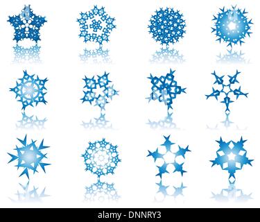 Große Sammlung von Winter Schneeflocken für Designer verwenden Stock Vektor