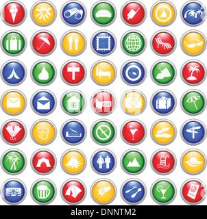 Reise-Set von verschiedenen Vektor-Web-icons Stock Vektor