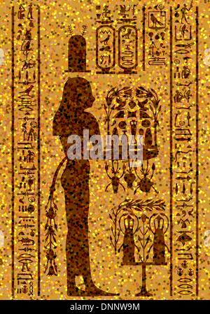 Ägyptische Hieroglyphen und unter freiem Himmel. Vektor-Illustration. Stock Vektor