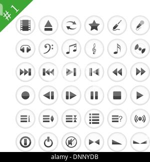 Auflistung der verschiedenen Symbole für den Einsatz in Web-Design. #1 eingestellt. Stock Vektor