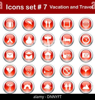 Reise-Set von verschiedenen Vektor-Web-icons Stock Vektor