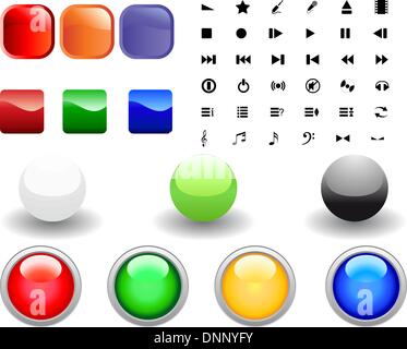 Sammlung von verschiedenen Icons für den Einsatz in Web-design Stock Vektor