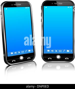 Moderne Handy mobile Smartphone-Handy - alle Elemente werden gruppiert und auf einzelnen Schichten Stock Vektor