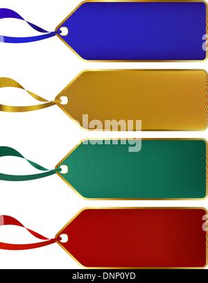 Satz von Rich Luxus farbige Etiketten, Tags mit gold Boarder Stock Vektor