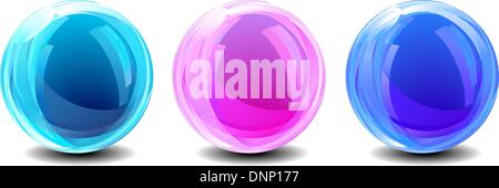 Drei abstrakt Globen Globus-Symbol Logo - alle Elemente werden gruppiert und auf einzelne Ebenen in der Vektordatei für einfache Bedienung Stock Vektor