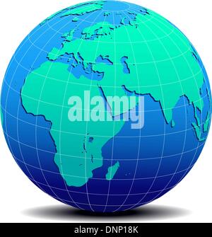 Globus der Welt Nahost - Vektor Kartensymbol der Welt im Globe Stock Vektor
