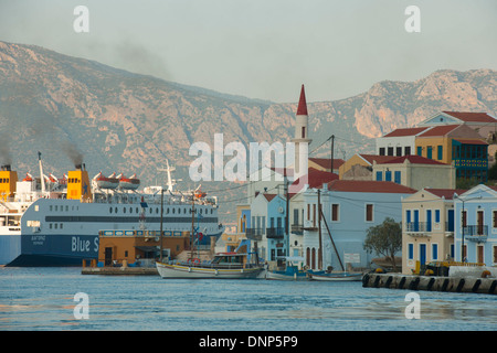 Griechenland, Kastellorizo, Blue Star Ferries Marketingwettbewerb Kastellorizo Mit Anderen Inseln Griechenlands Stockfoto