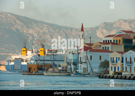 Griechenland, Kastellorizo, Blue Star Ferries Marketingwettbewerb Kastellorizo Mit Anderen Inseln Griechenlands Stockfoto