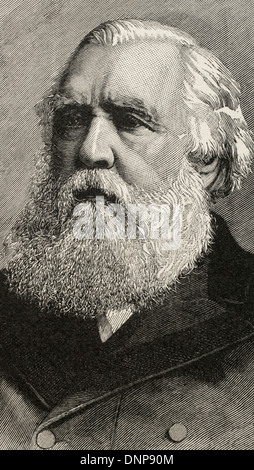 Sir Austen Henry Layard (1817-1894). Englischer Reisender und Politiker. Gravur in die Universalgeschichte, 1892. Stockfoto