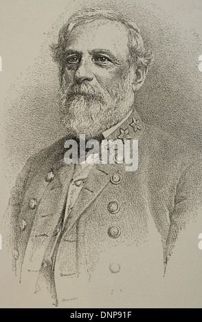 Robert E. Lee (1807-1870). Amerikanischer General. Gravur in die Universalgeschichte, 1892. Stockfoto