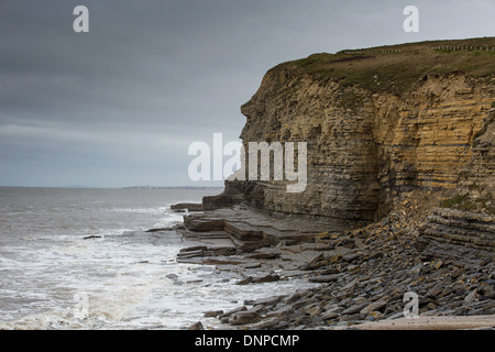 Southerndown Klippen in Wales. Stockfoto