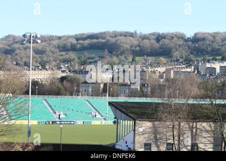 Spielgelände (The Rec) / Bad Ruby Union Stadion, Bath, Somerset, Großbritannien Stockfoto