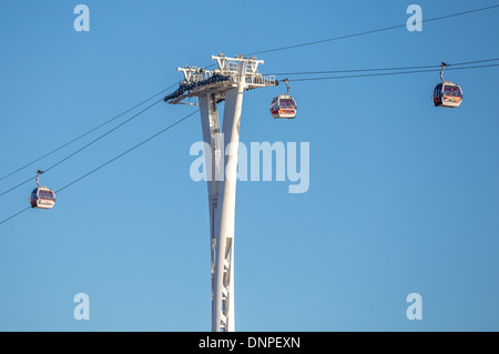 Emirates Air Line, Thames Seilbahn, Greenwich, London Stockfoto