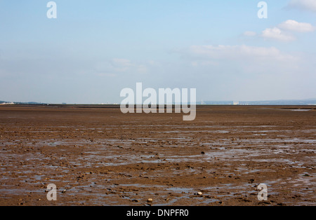 Wattenmeer bei Thurstaston auf der Halbinsel Wirral-Cheshire England Stockfoto