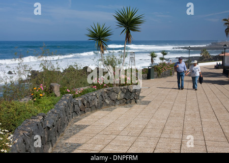 Playa del Jardin, Puerto De La Cruz, Teneriffa, Nordspanien Stockfoto