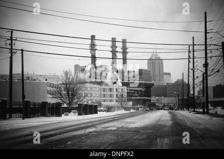 Bloomington, Indiana, USA. 1. Januar 2014. Indianapolis Wintertag. Eisige Temperaturen und Schnee Decke Indiana mit Subzero Temperaturen und mehr Schnee über das Wochenende erwartet. Bildnachweis: Jeremy Hogan/Alamy Live-Nachrichten Stockfoto