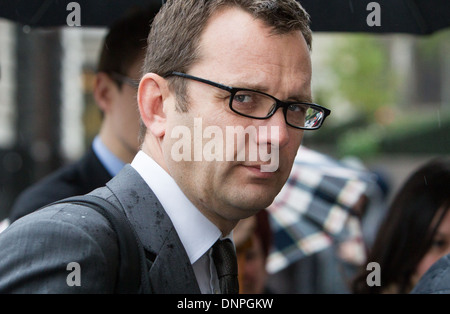 Andy Coulson kommt im Old Bailey für die Hacker Testversion Stockfoto