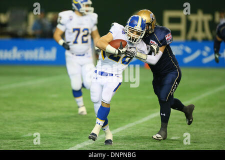 Tokyo Dome, Tokio, Japan. 3. Januar 2014. Satoshi Sagino (Kämpfer), 3. Januar 2014 - American Football: American Football Championship "Reisschüssel" zwischen Obic Möwen Japan 34-16 Kansei-Gakuin-Universität Kämpfer im Tokyo Dome, Tokio, Japan. Bildnachweis: YUTAKA/AFLO SPORT/Alamy Live-Nachrichten Stockfoto