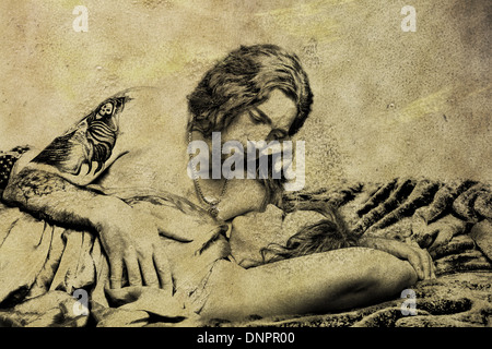 Paar in einer leidenschaftlichen Umarmung Stockfoto