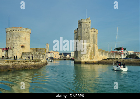 Türme von La Rochelle, Charente-Maritime, Südwest-Frankreich Stockfoto