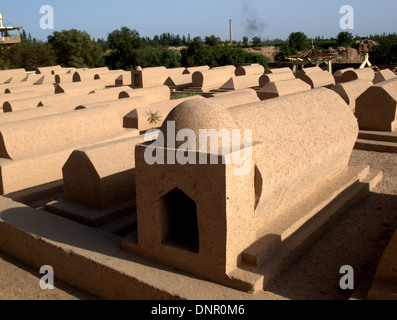 Das Emin-Minarett oder Imin Ta in der Nähe der Uyghur Moschee in Turpan (Turfan), Xinjiang, China. Es ist das höchste Minarett in China, bu Stockfoto