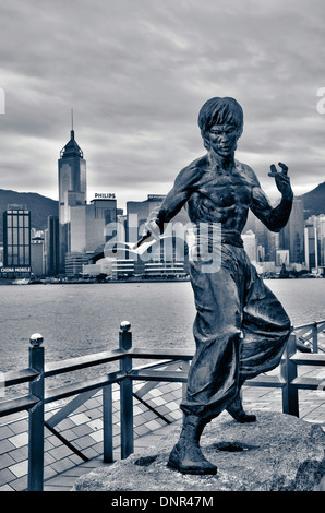 Bruce Lee-Statue auf der Avenue of Stars, Hong Kong, China, Asien Stockfoto