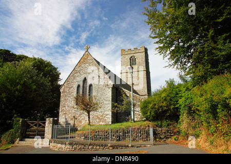 Eine Cornish Kirche mit Turm. Stockfoto