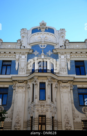 Jugendstilhaus in Elizabetes Iela Straße, (Elisabethstraße), Riga, Lettland Stockfoto