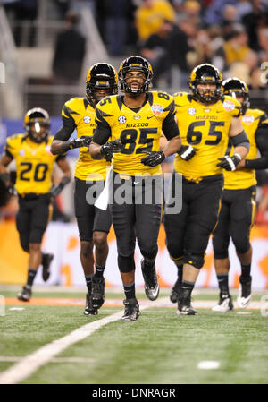 Arlington, TX, USA. 3. Januar 2014. Missouri Tigers Wide Receiver Marcus Lucas #85 während die 78. jährliche AT&T Cotton Bowl klassische Bowl-Spiel zwischen der Oklahoma State University Cowboys und den Missouri Tigers im AT&T Stadium in Arlington, TX Credit: Cal Sport Media/Alamy Live News Stockfoto