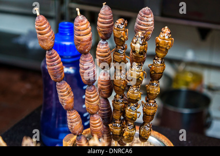 Puppe Shish-Kebab in Wangfujing-Straße in Peking, China Stockfoto