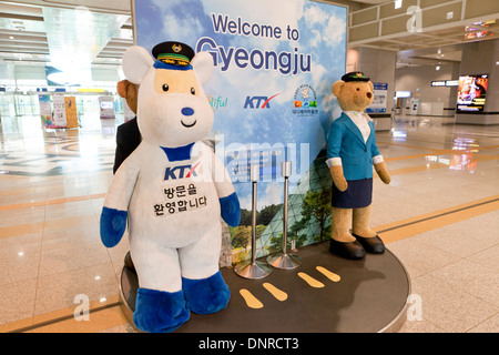 In Gyeongju KTX Bahnhof Willkommen - North Gyeongsang Provinz, Südkorea Stockfoto