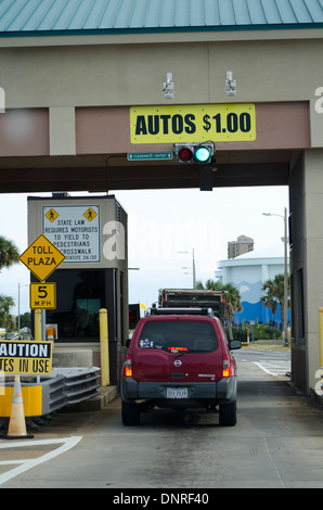 Mautstation auf Mautstraße in Pensacola Beach Florida USA Stockfoto