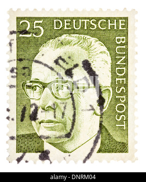 BRD - CIRCA 1970: Briefmarke gedruckt in der BRD zeigt Porträt Walter Ulbricht - deutscher Politiker, Präsident der BRD Stockfoto