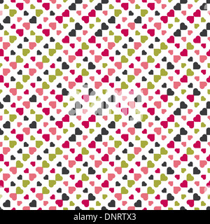 neue nahtloses Muster mit bunten Herzen kann wie Urlaub Hintergrund verwenden. Stockfoto