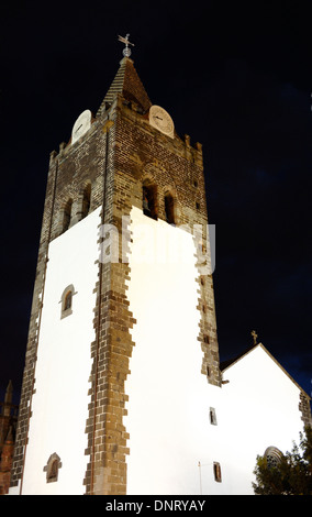 Se Catedral Funchal Madeira Domkirche in der Nacht Stockfoto