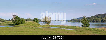 Hochwasser Elbe bei Dömitz, 2013, Deutschland, Europa Stockfoto