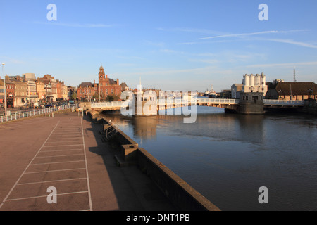 Hafen Sie, Brücke, Fluß yare, Rathaus, great Yarmouth, Norfolk, Großbritannien Stockfoto