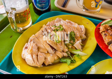 Hainan-Huhn mit Reis Stockfoto