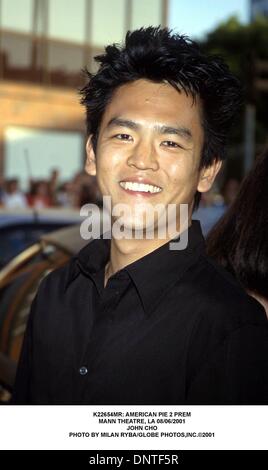 9. August 2001 - K22654MR: AMERICAN PIE 2 Prem. MANN-THEATER, LA 08/06/2001.JOHN CHO. MILAN RYBA / 2001 (Kredit-Bild: © Globe Photos/ZUMAPRESS.com) Stockfoto