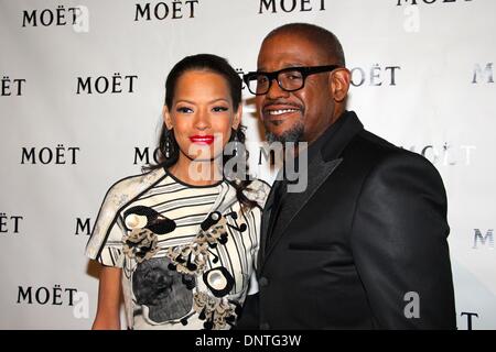 Santa Barbara, Kalifornien USA 5. Januar 2014. Die roten Teppich Ankünfte für Santa Barbara International Film Festival Kirk Douglas Award For Excellence in Film Forest Whitaker auf eine Black-Tie Gala statt im Bacara Resort & Spa vorgestellt. Foto: Forest Whitaker mit seiner Frau Keisha. Bildnachweis: Lisa Werner/Alamy Live-Nachrichten Stockfoto