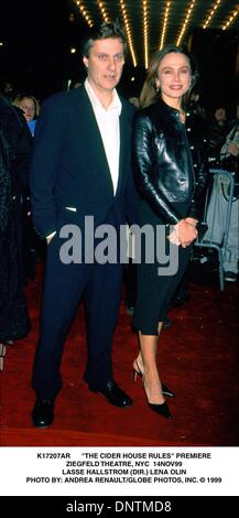 14. November 1999 - PREMIERE K17207AR '' THE CIDER HOUSE RULES''. ZIEGFELD THEATRE, NEW YORK CITY 14. NOVEMBER 99. LASSE HALLSTROM (REGIE) LENA OLIN. ANDREA RENAULT / 1999 (Kredit-Bild: © Globe Photos/ZUMAPRESS.com) Stockfoto