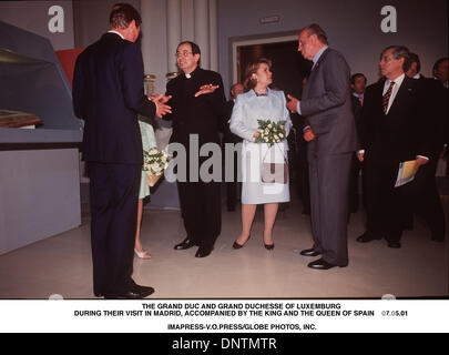 7. Mai 2001 - Besuch des GRAND DUC und DUCHESSE von LUXEMBURG. IN MADRID.  07.05.01..Â© IMAPRESS-VO. Presse / (Kredit-Bild: © Globe Photos/ZUMAPRESS.com) Stockfoto