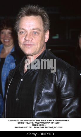 16. August 2001 - K22714EG: JAY und SILENT BOB schlagen zurück Welt Prem. BRUIN THEATER, WESTWOOD CA 08/15/2001.MARK HAMILL. ED GELLER / 2001 (Kredit-Bild: © Globe Photos/ZUMAPRESS.com) Stockfoto