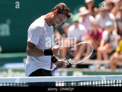 Auckland, Neuseeland. 6. Januar 2014. New Zealand Artem Sitak im Zeittraining seine singles Matchon Tag1 des 2014 Heineken Open. ASB Tennis Centre, Auckland. Neuseeland. Bildnachweis: Aktion Plus Sport/Alamy Live-Nachrichten Stockfoto