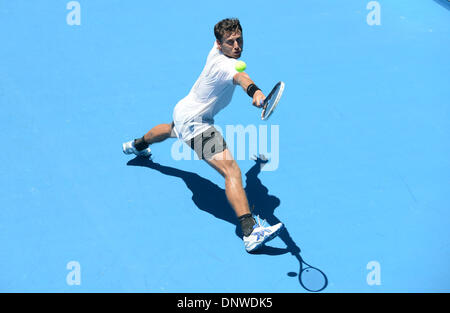 Auckland, Neuseeland. 6. Januar 2014. New Zealand Artem Sitak im Zeittraining seine singles Matchon Tag1 des 2014 Heineken Open. ASB Tennis Centre, Auckland. Neuseeland. Bildnachweis: Aktion Plus Sport/Alamy Live-Nachrichten Stockfoto