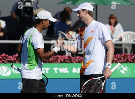 Auckland, Neuseeland. 6. Januar 2014. Doppel-Partner Eric Butorac und Raven Klaasen 2014 Heineken Open. ASB Tennis Centre, Auckland. Neuseeland. Bildnachweis: Aktion Plus Sport/Alamy Live-Nachrichten Stockfoto