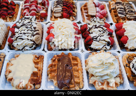 Belgische Waffeln Brüssel Belgien Stockfoto